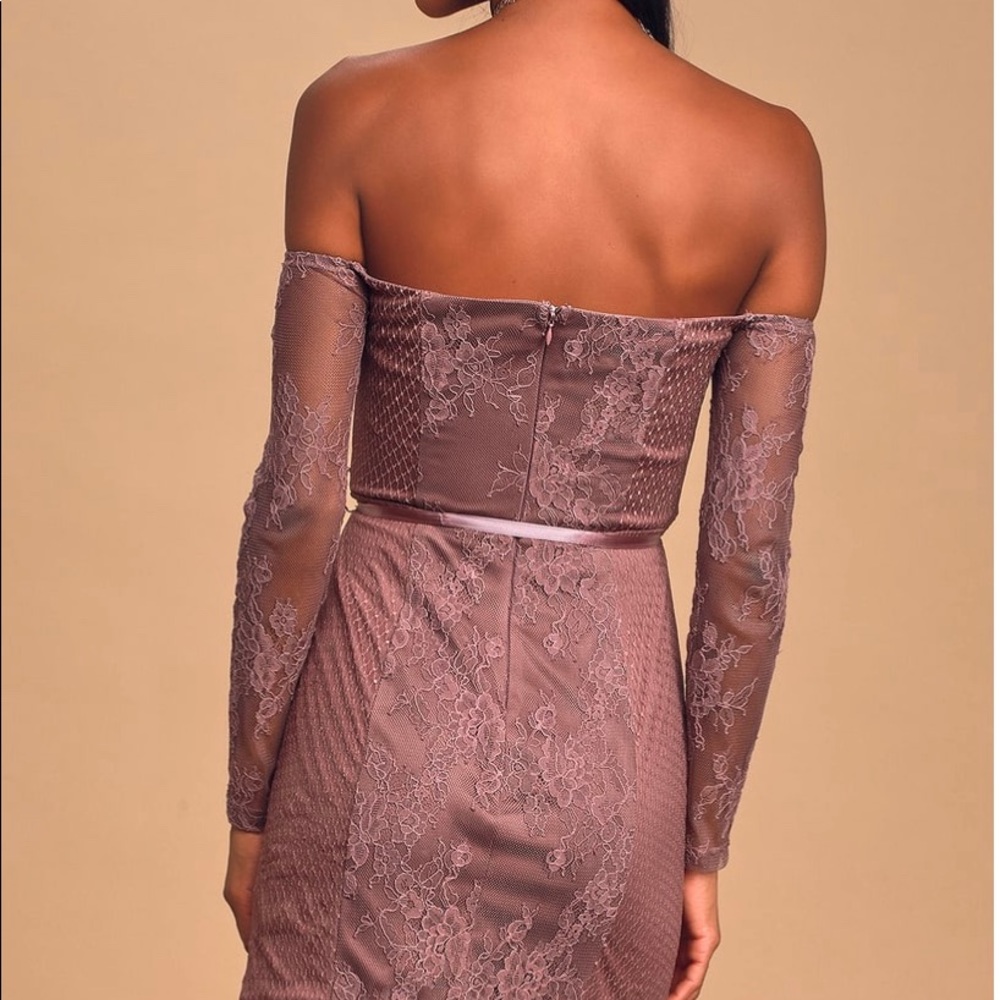 NWT Dusty purple lace off the shoulder mini dress - Picture 4 of 7